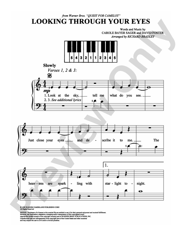 Looking Through Your Eyes - Arr. Richard Bradley (DSM-PS-0008071) - Easy Piano (Digital Download)