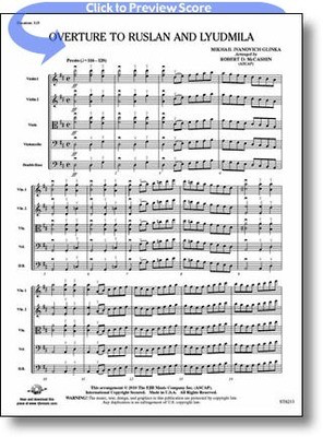 Overture to Ruslan and Lyudmila - Mikhail Ivanovich Glinka - Robert D. McCashin FJH Music Company Score/Parts