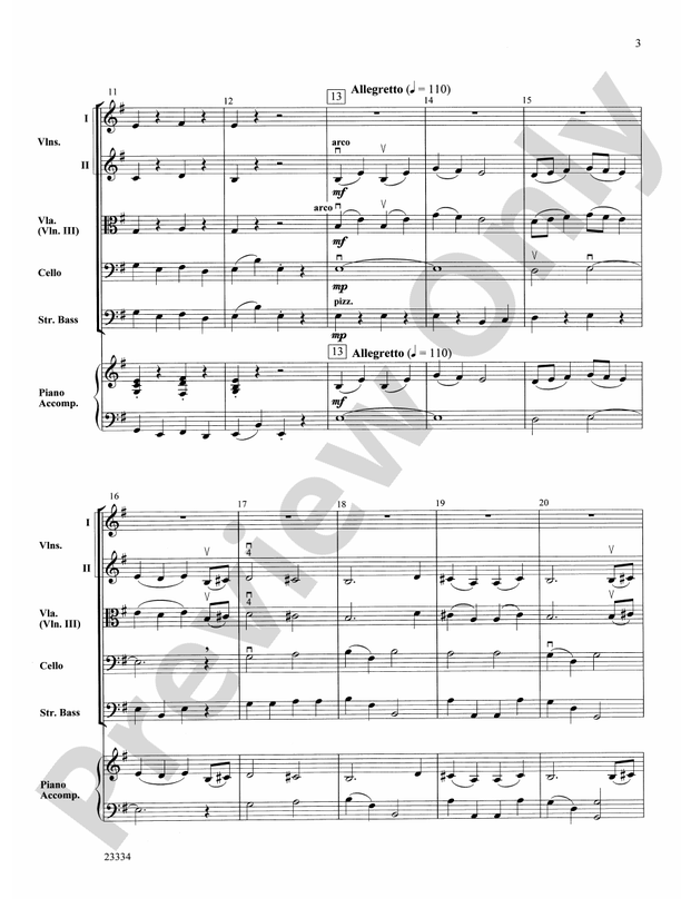 Dance of the Brewster Bears – String Orchestra Conductor Score & Parts (Digital Download)