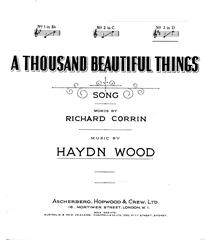 A Thousand Beautiful Things - D Major Vocal/Piano (Digital Download)