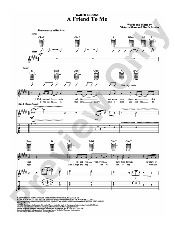 A Friend To Me - Guitar TAB (Digital Download)