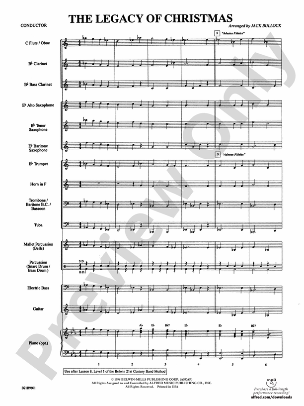 The Legacy of Christmas - Concert Band Conductor Score & Parts (Digital Download)