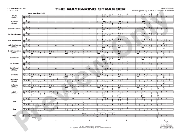 The Wayfaring Stranger - Jazz Ensemble Conductor Score & Parts (Digital Download)