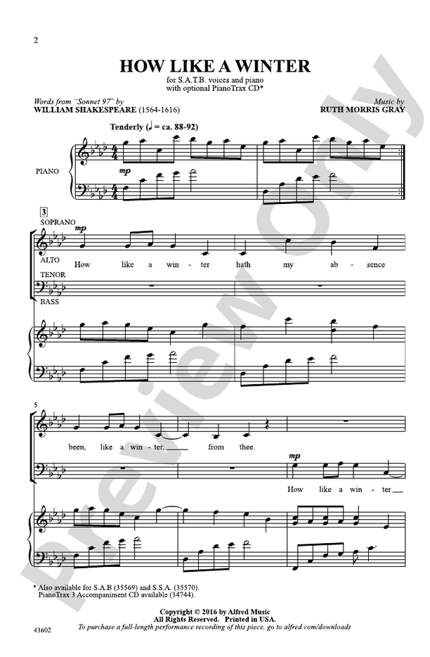 How Like a Winter – SATB Choral Octavo (Digital Download)