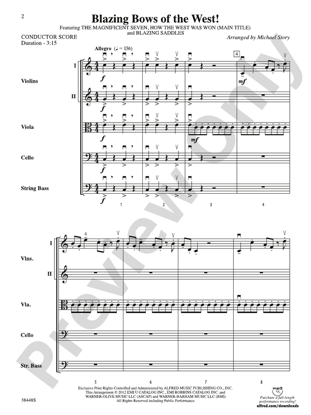 Blazing Bows of the West! – String Orchestra Conductor Score & Parts (Digital Download)