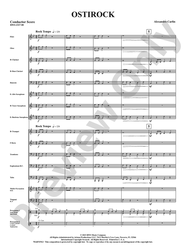 Ostirock - Concert Band Conductor Score & Parts (Digital Download)
