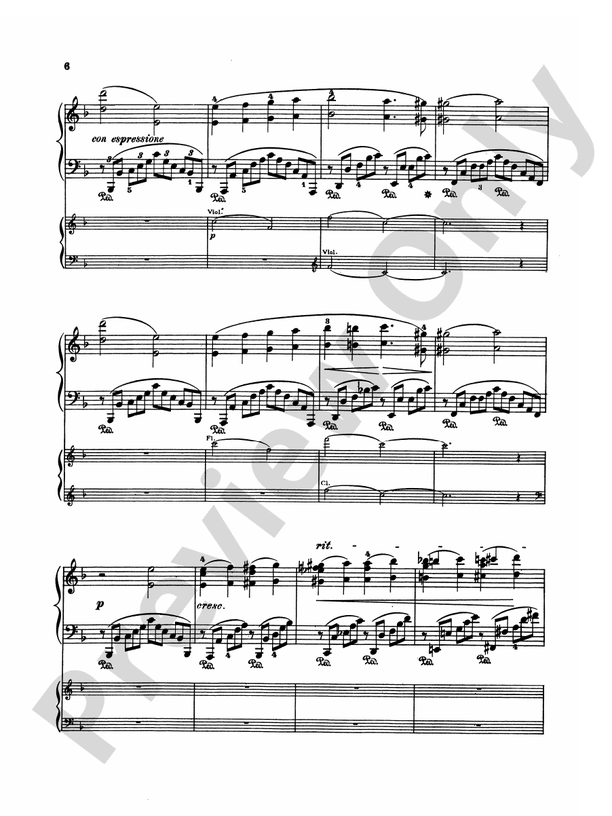 Rubinstein - Piano Concerto No. 4, Op. 70 - 2 Piano, 4 Hands - TWO Copies required - (Digital Download)