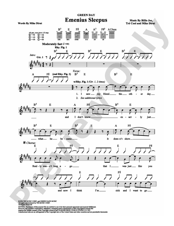 Emenius Sleepus - Guitar TAB (Digital Download)