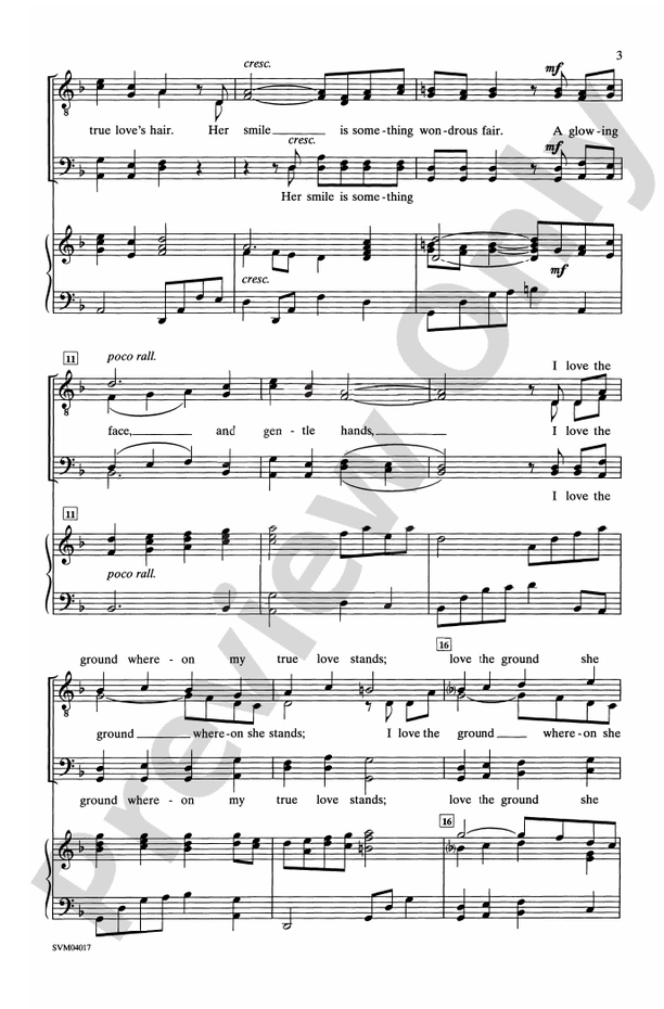 Black Is the Color of My True Love's Hair - TTBB Choral Octavo (Digital Download)