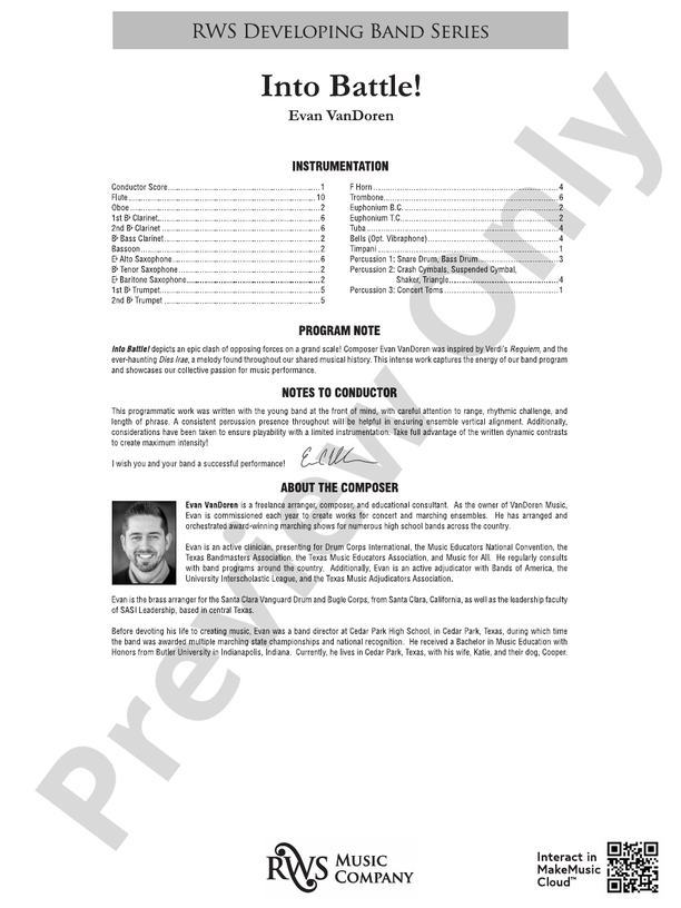 Into Battle! - Concert Band Conductor Score & Parts(Digital Download)