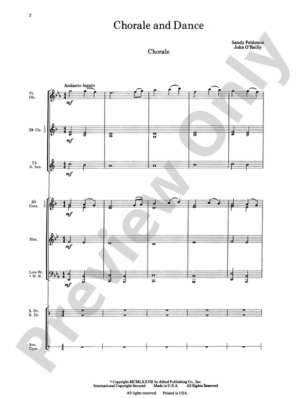 Chorale and Dance - Concert Band Conductor Score & Parts (Digital Download)