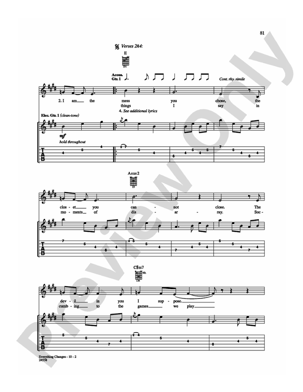 Everything Changes - Guitar TAB (Digital Download)