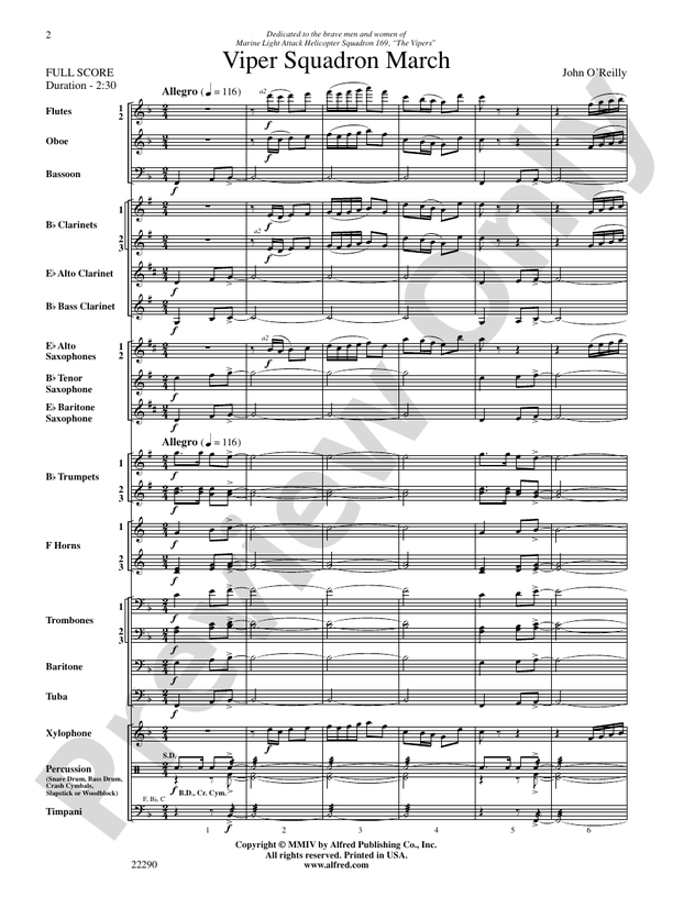Viper Squadron March - Concert Band Conductor Score & Parts (Digital Download)