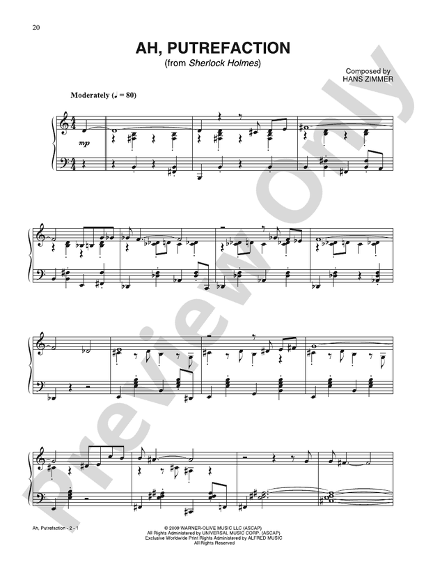 Ah, Putrefaction (from Sherlock Holmes) - Piano (Digital Download)