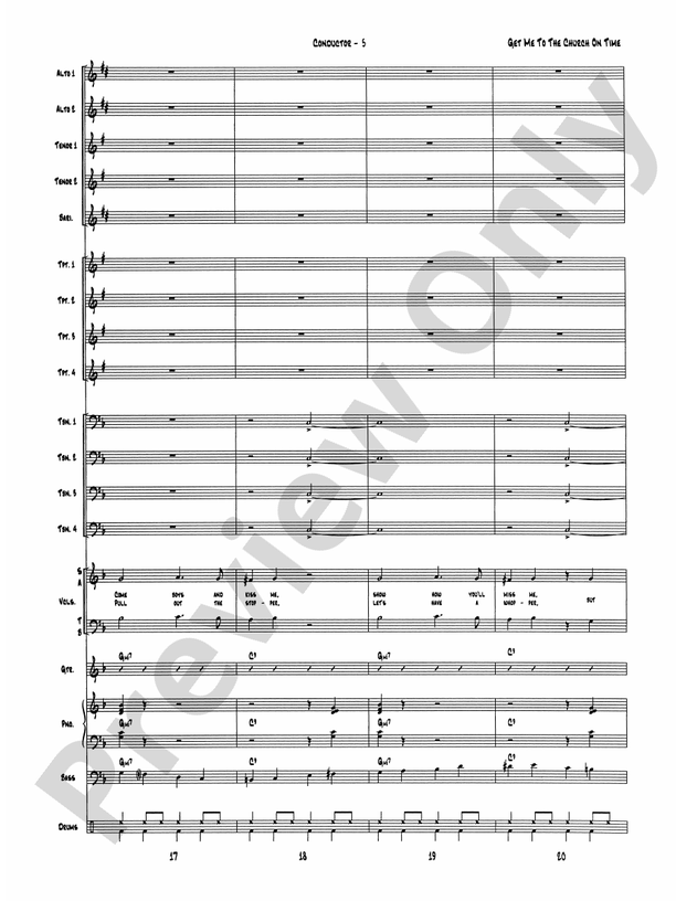 Get Me to the Church on Time - Jazz Ensemble Conductor Score & Parts (Digital Download)