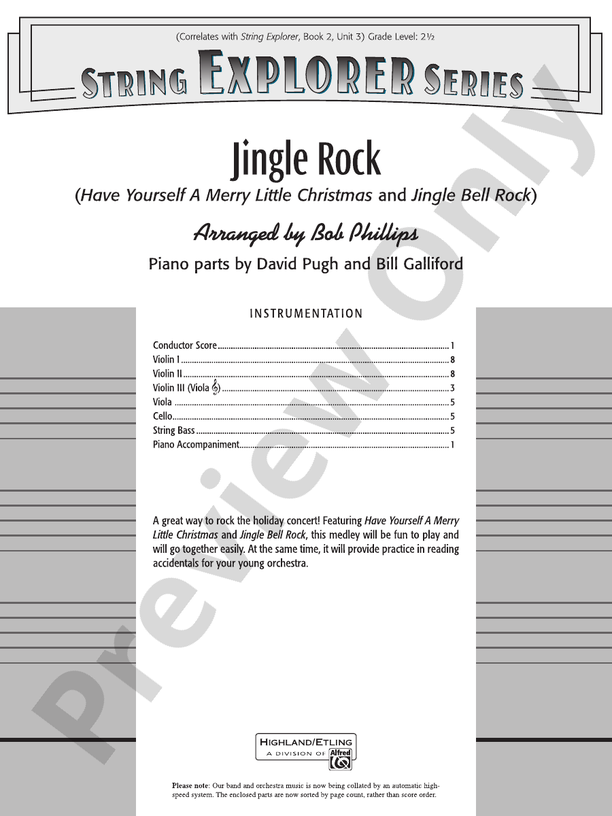 Jingle Rock – String Orchestra Conductor Score & Parts (Digital Download)
