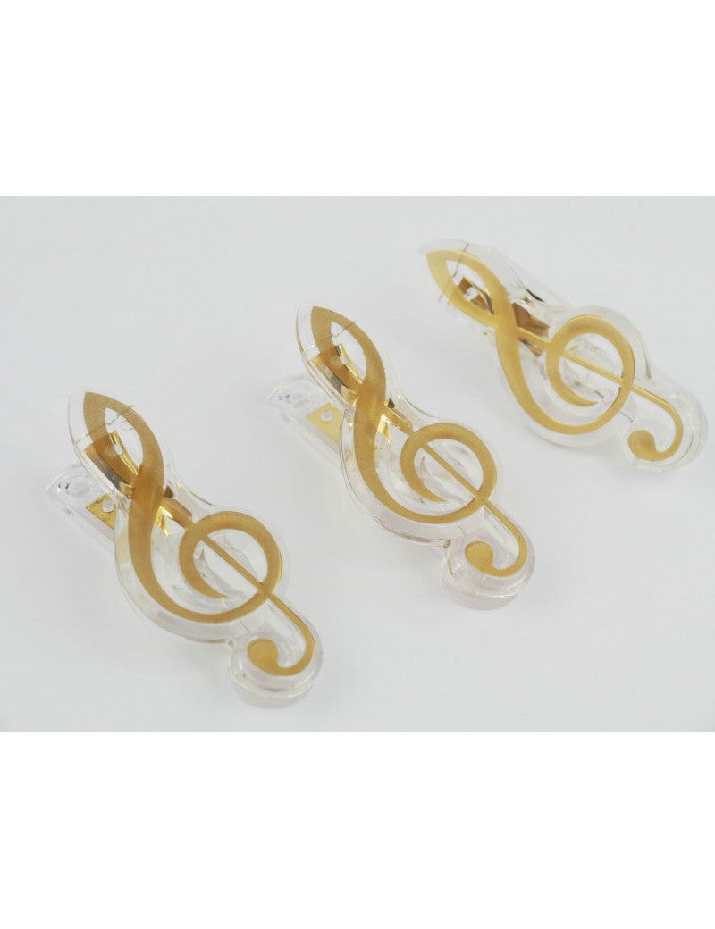 Music or Paper Clip Treble Clef Shape Gold