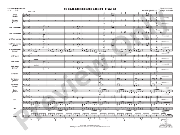 Scarborough Fair - Jazz Ensemble Conductor Score & Parts (Digital Download)