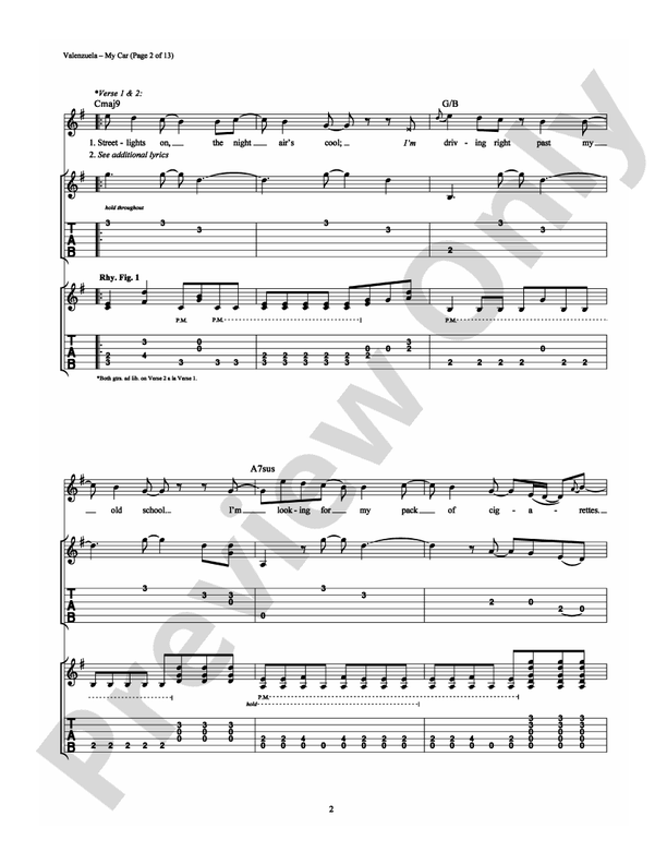 My Car - Guitar TAB (Digital Download)