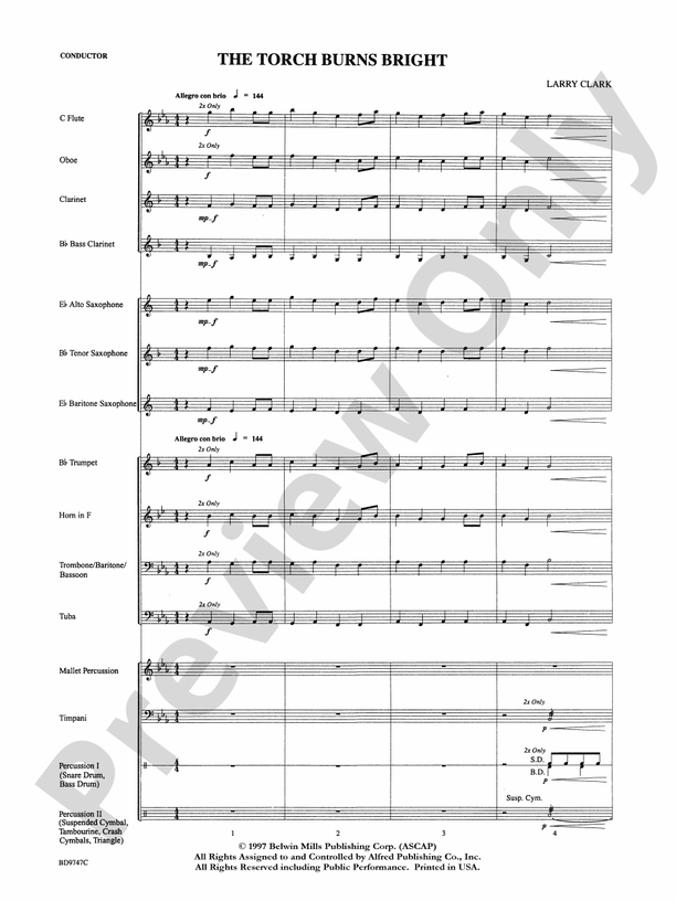 The Torch Burns Bright - Concert Band Conductor Score & Parts (Digital Download)