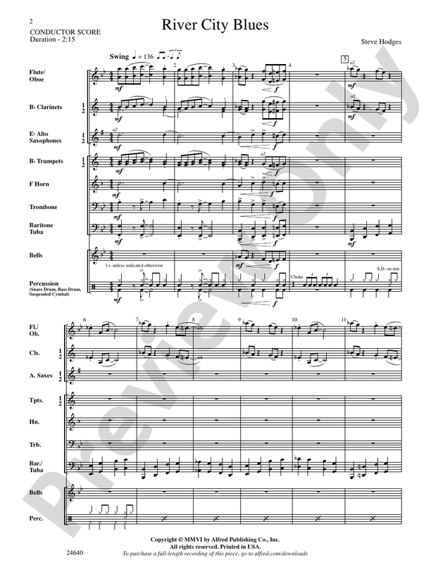 River City Blues - Concert Band Conductor Score & Parts (Digital Download)