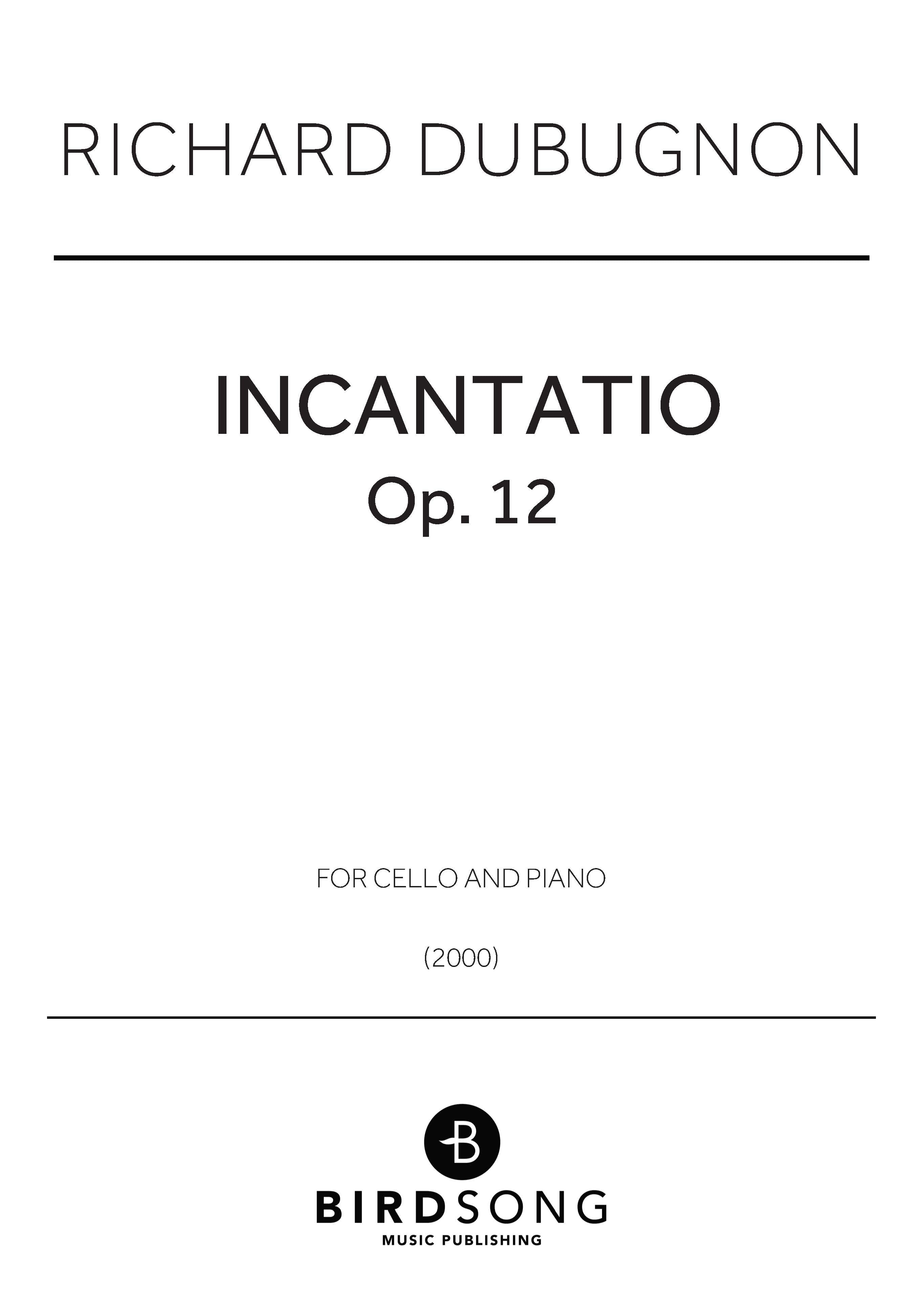 Incantatio - Piano, Cello Duet (Digital Download)