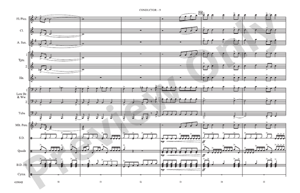Rock and Roll (Arr. Roland Barrett) – Marching Band Conductor Score & Parts (Digital Download)