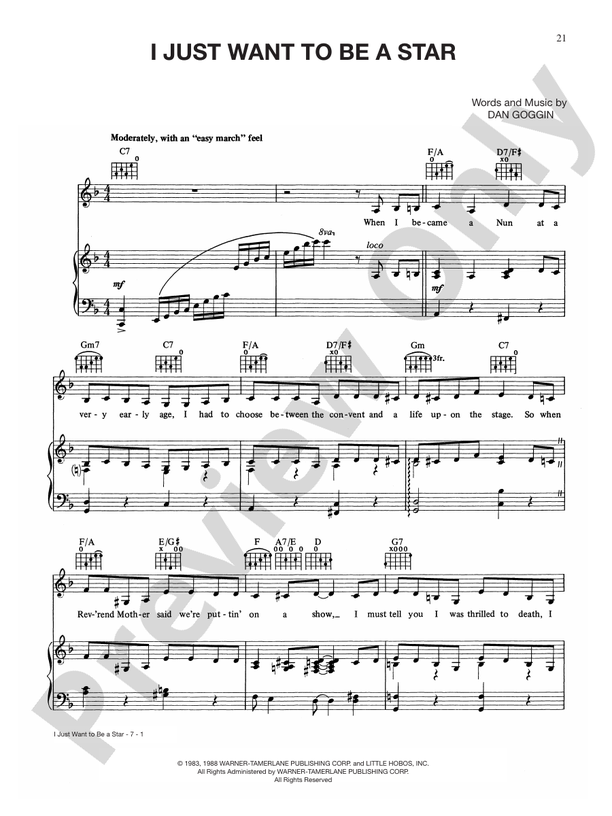 I Just Want to Be a Star (from Nunsense) - PVG (Digital Download)