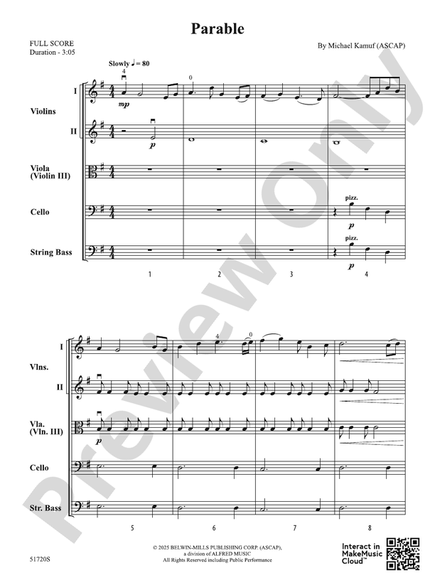 Parable - String Orchestra Conductor Score & Parts (Digital Download)