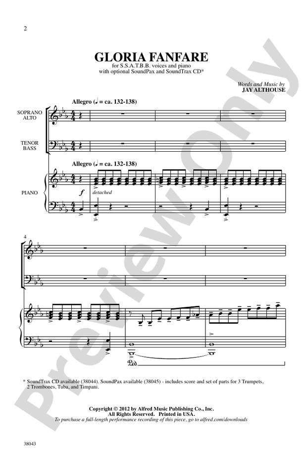 Gloria Fanfare – SSATBB Choral Octavo (Digital Download)