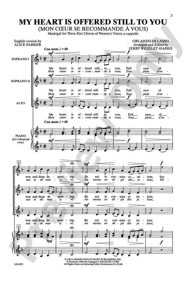 My Heart Is Offered Still to You – SSA Choral Octavo (Digital Download)