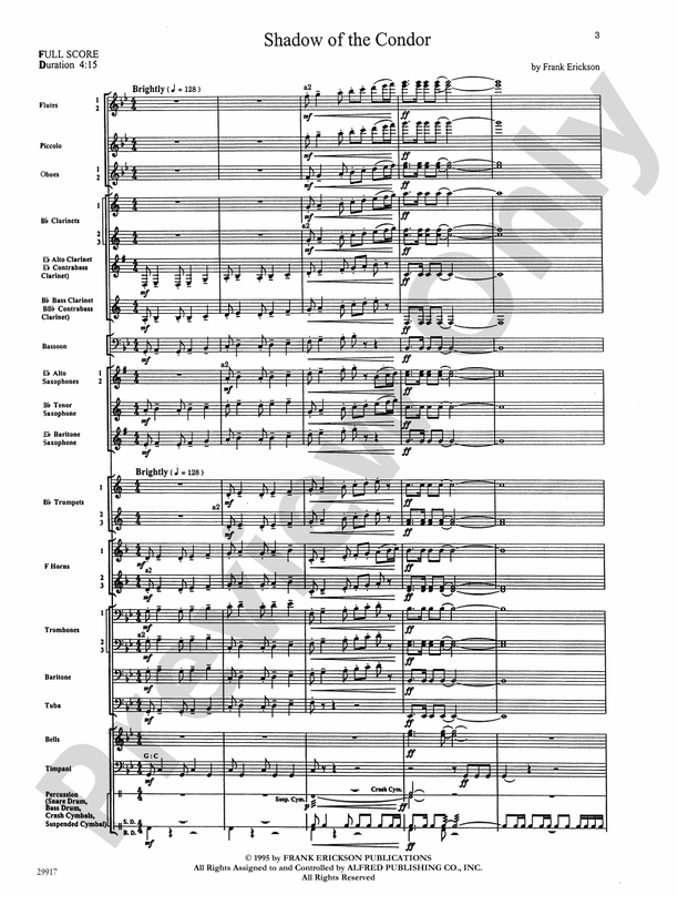 Shadow of the Condor - Concert Band Conductor Score & Parts (Digital Download)