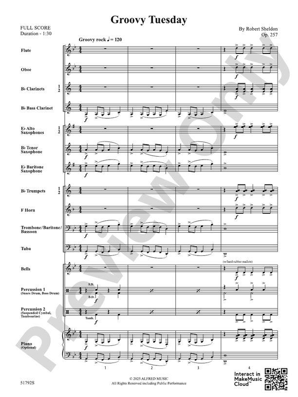 Groovy Tuesday - Concert Band Conductor Score & Parts(Digital Download)