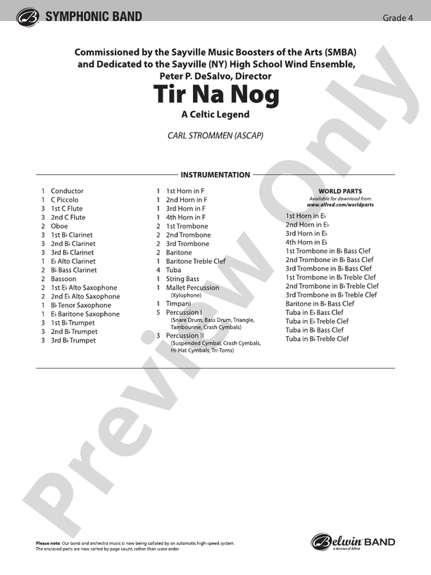 Tir Na Nog (A Celtic Legend) - Concert Band Conductor Score & Parts (Digital Download)