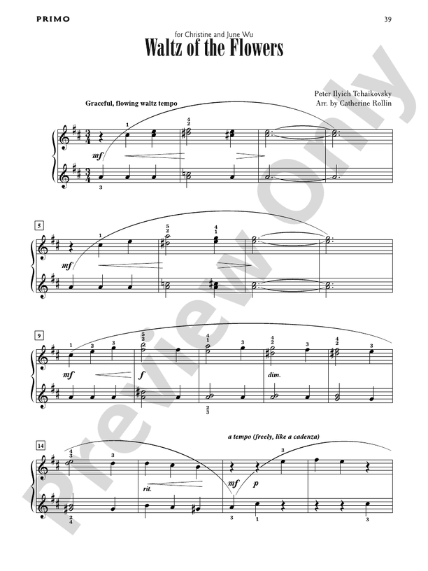 Waltz of the Flowers - 1 Piano, 4 Hands (Digital Download)