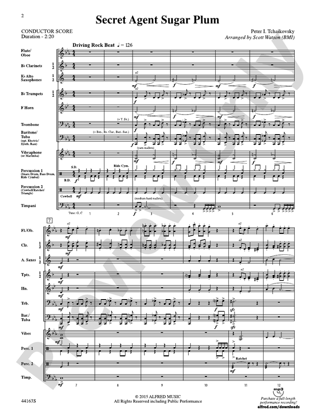 Secret Agent Sugar Plum - Concert Band Conductor Score & Parts (Digital Download)