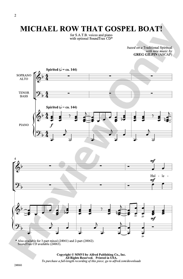 Michael Row That Gospel Boat! – SATB Choral Octavo (Digital Download)
