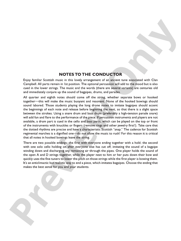 The Campbells are Coming – String Orchestra Conductor Score & Parts (Digital Download)