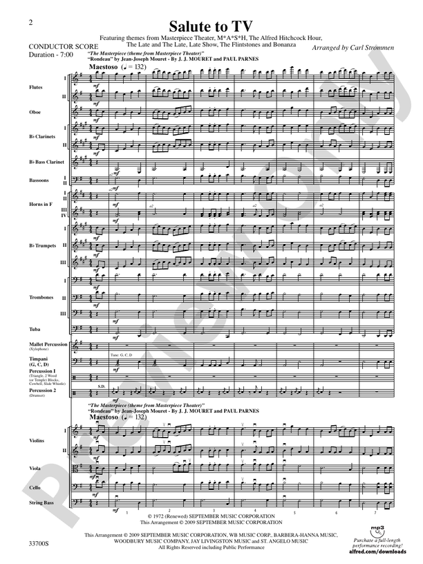 Salute to TV – Full Orchestra Conductor Score & Parts (Digital Download)