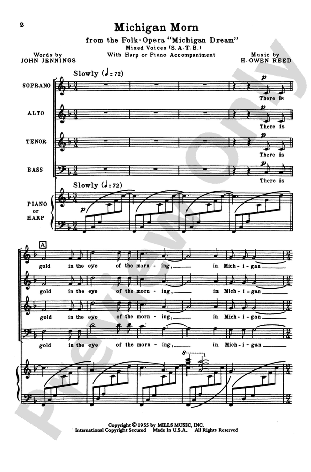Michigan Morn – SATB Choral Octavo (Digital Download)