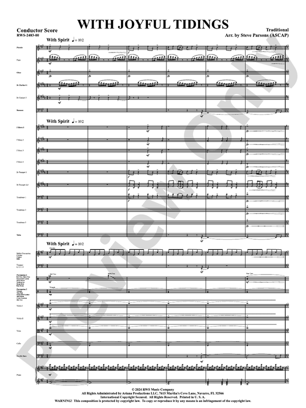 With Joyful Tidings - Full Orchestra Conductor Score & Parts (Digital Download)
