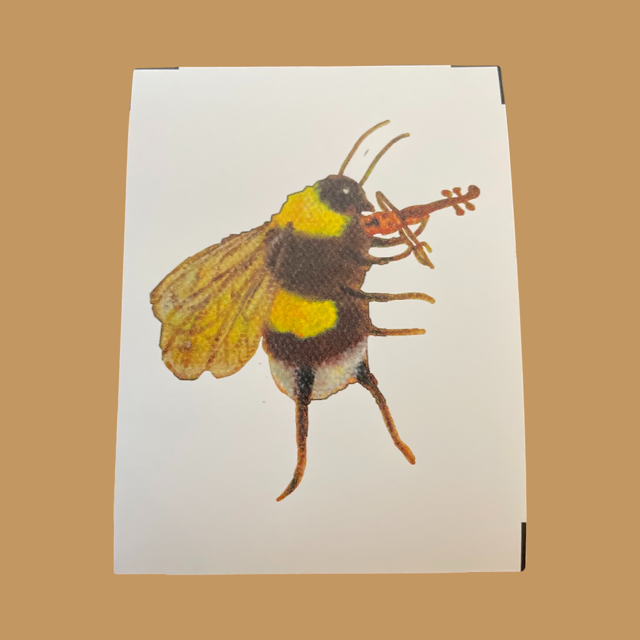Sticker A Bee Playing the Violin
