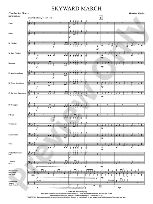 Skyward March - Concert Band Conductor Score & Parts(Digital Download)