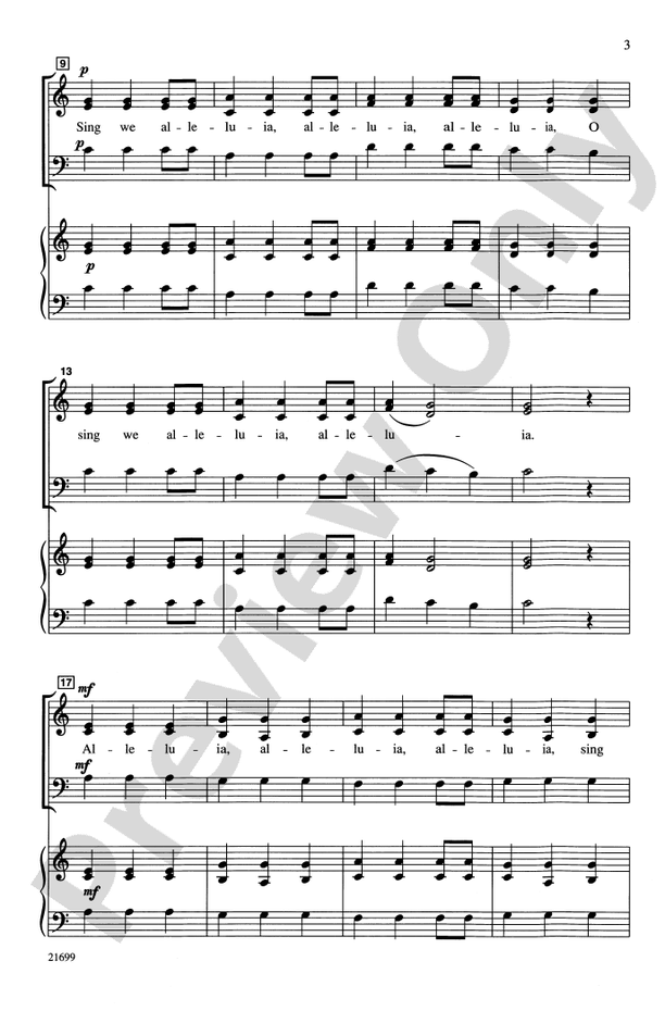 Alleluia Madrigal - 3-Part Mixed, a cappella Choral Octavo (Digital Download)