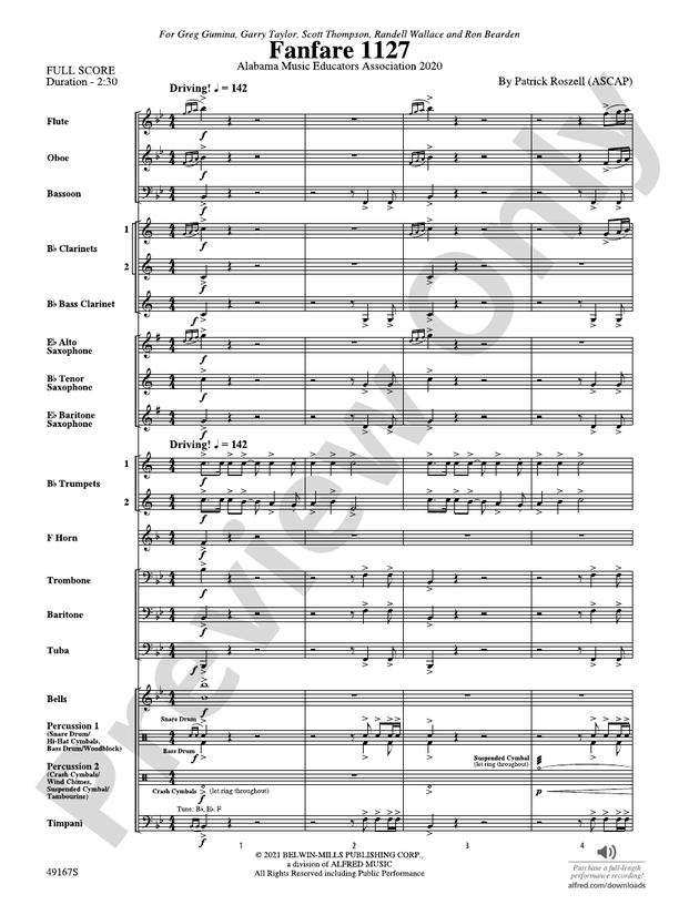 Fanfare 1127 - Concert Band Conductor Score & Parts (Digital Download)