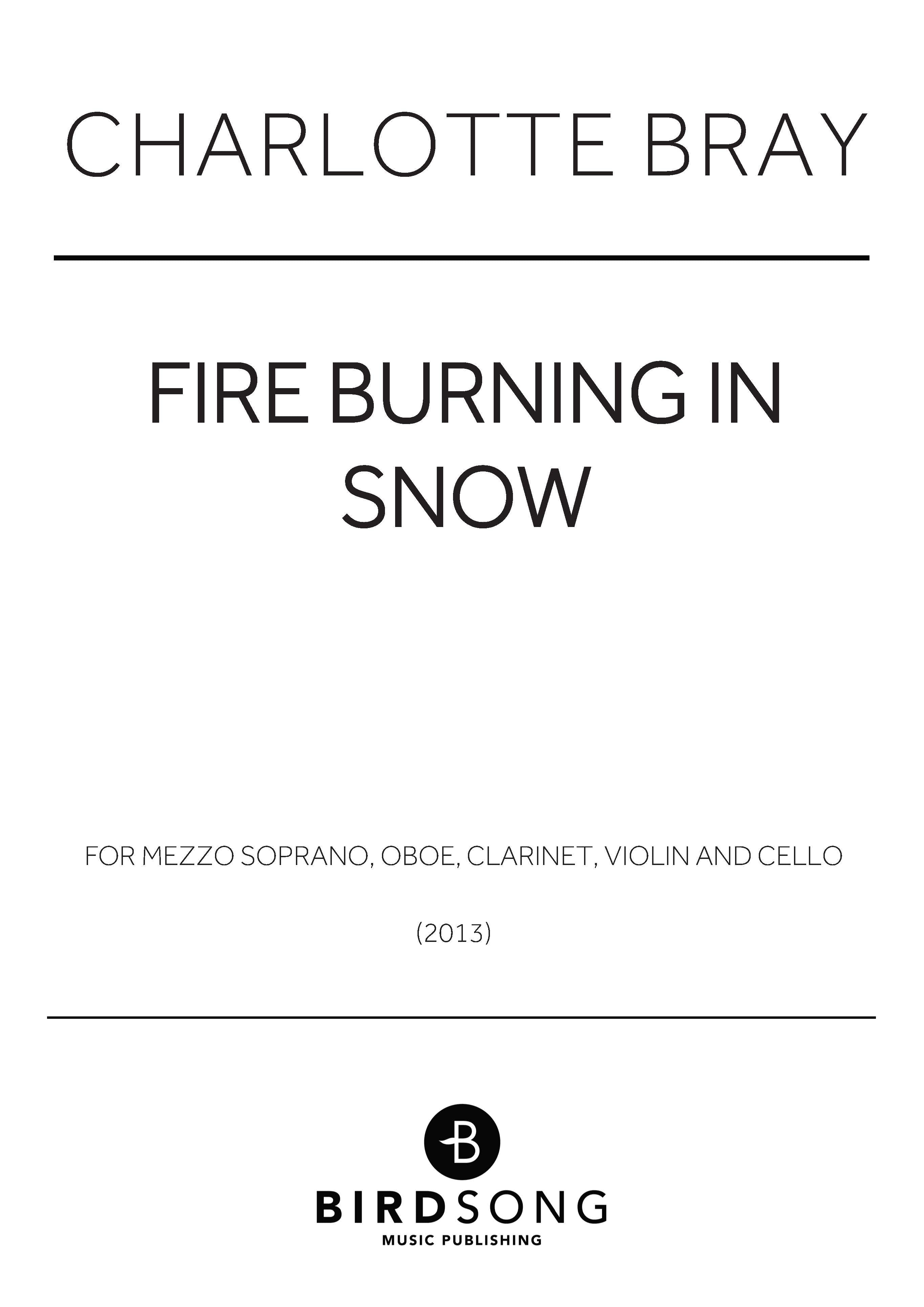 Fire Burning in Snow - Voice/Chamber Ensemble (Digital Download)