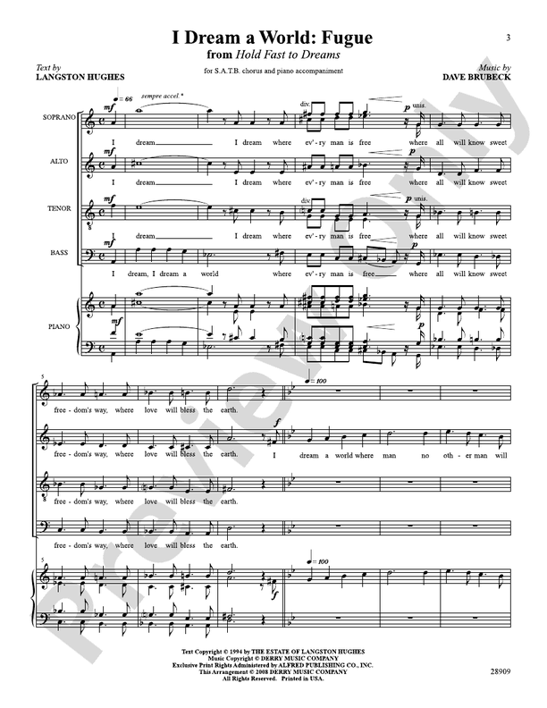 I Dream a World: Fugue - SATB Choral Octavo (Digital Download)