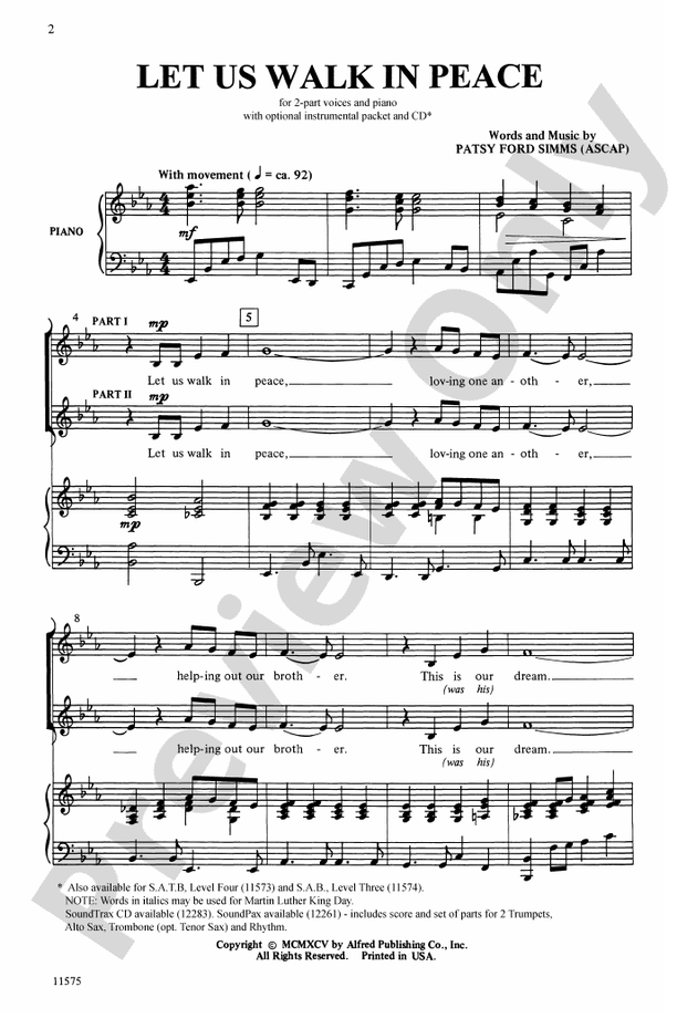 Let Us Walk in Peace – 2-Part Choral Octavo (Digital Download)