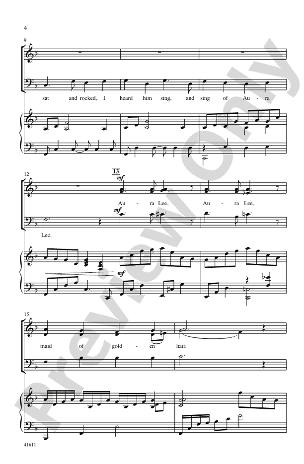 Aura Lee – SAB Choral Octavo (Digital Download)