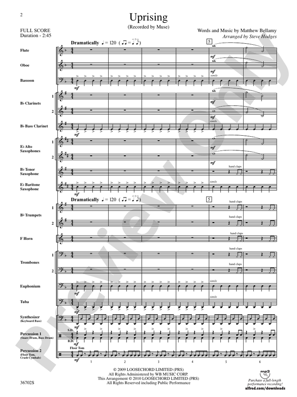 Uprising - Concert Band Conductor Score & Parts (Digital Download)